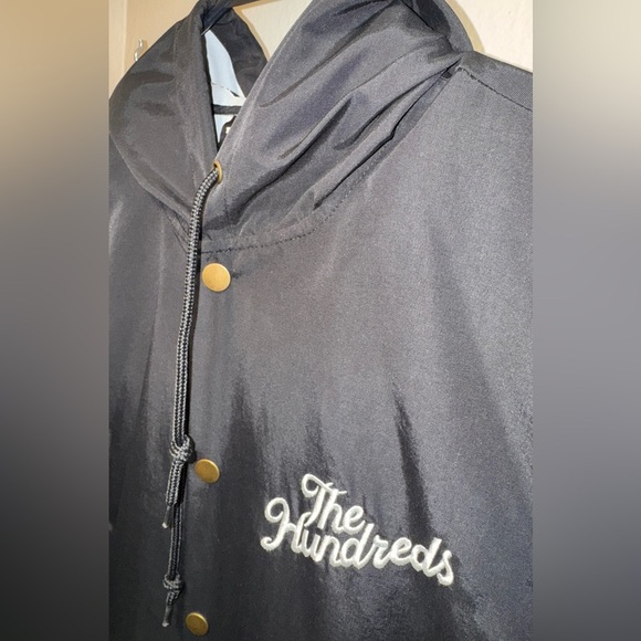 The Hundreds Slant Logo Coach Jacket Windbreaker Hoodie Button Up Size Small - Picture 4 of 10